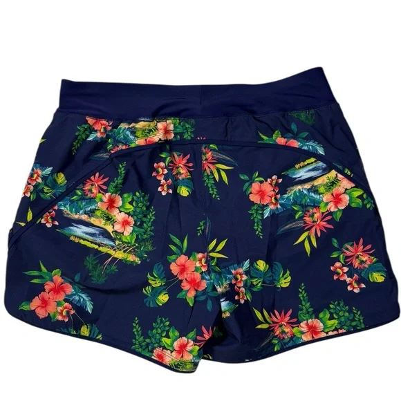 NWOT Lands' End Women's 5" Quick Dry Elastic Waist Board Shorts with Panty - Picture 4 of 9